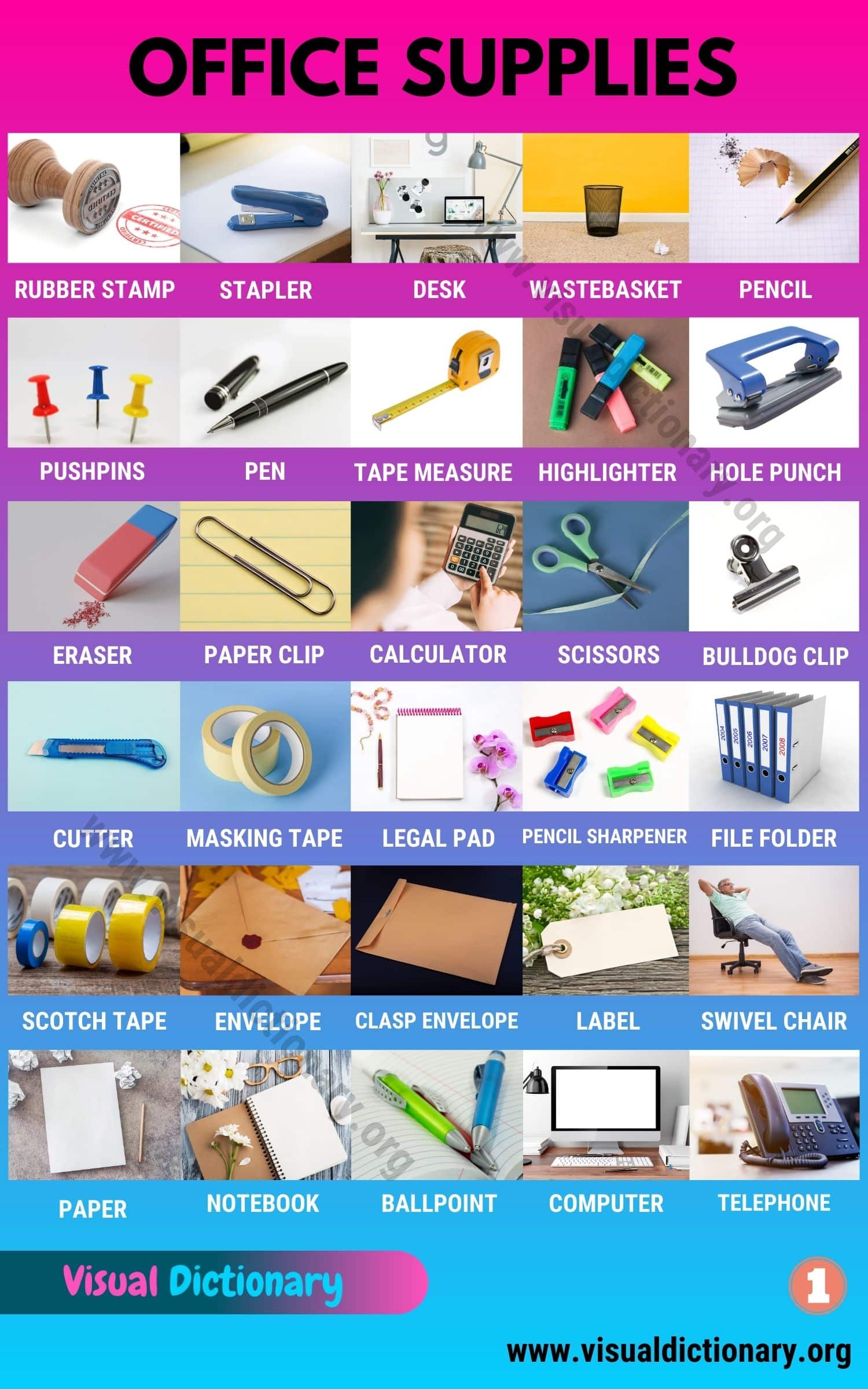 Office Supplies Glossary of 65 Useful Office Furniture that Every