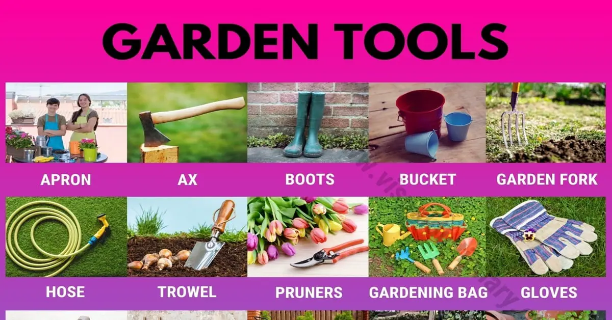 Garden Tools List Of 30 Gardening Useful Things In The Visual Dictionary - Basic Garden Tools Pictures And Names